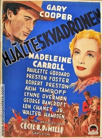 North West Mounted Police 1941 movie poster Gary Cooper Madeleine Carroll Cecil B DeMille