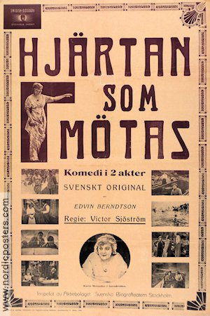 Hjärtan som mötas 1914 movie poster Karin Molander Victor Sjöström