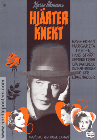 Hjärter knekt 1950 movie poster Margareta Fahlén Hans Strååt Gertrud Fridh Hasse Ekman Production: Sandrews Romance