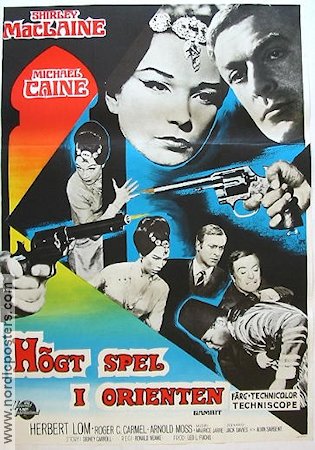 Högt spel i orienten 1967 poster Shirley MacLaine Michael Caine Agenter
