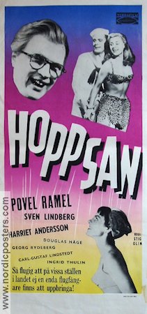Hoppsan 1955 movie poster Povel Ramel Sven Lindberg Harriet Andersson Stig Olin