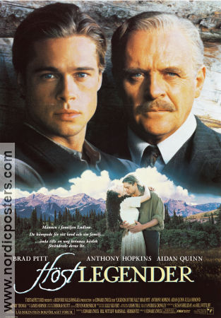 Legends of the Fall 1994 movie poster Brad Pitt Anthony Hopkins Aidan Quinn Edward Zwick Mountains