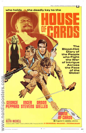 House of Cards 1969 poster George Peppard Inger Stevens Orson Welles John Guillermin