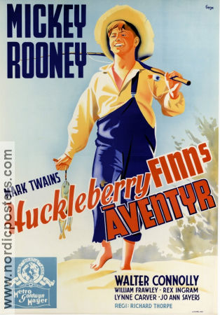 The Adventures of Huckleberry Finn 1939 movie poster Mickey Rooney Walter Connolly Richard Thorpe