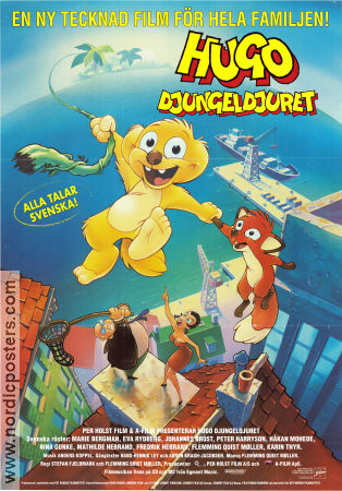 Hugo djungeldjuret 1993 poster Jesper Klein Stefan Fjeldmark Animerat Danmark