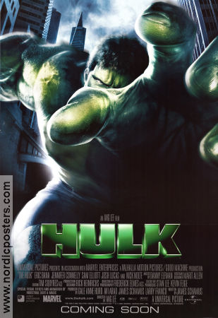 The Hulk 2003 movie poster Eric Bana Jennifer Connelly Ang Lee Find more: Marvel From comics