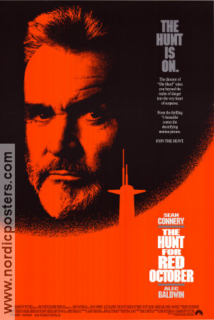 The Hunt For Red October 1990 movie poster Sean Connery Alec Baldwin Stellan Skarsgård John McTiernan