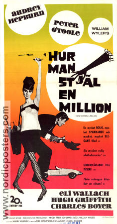 Hur man stjäl en miljon 1966 poster Audrey Hepburn Peter O´Toole Eli Wallach William Wyler Affischkonstnär: Robert E McGinnis Pengar Bilar och racing