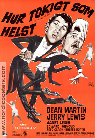 Living it Up 1954 movie poster Jerry Lewis Dean Martin Janet Leigh Norman Taurog Poster artwork: Walter Bjorne Dance Musicals