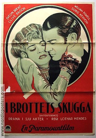 I brottets skugga 1929 poster Evelyn Brent Clive Brook William Powell