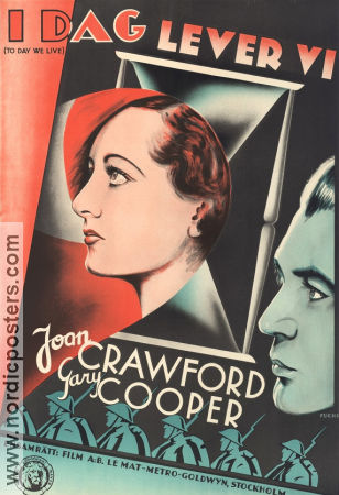 I dag lever vi 1933 poster Joan Crawford Gary Cooper Howard Hawks