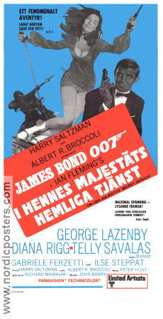 On Her Majesty´s Secret Service 1969 movie poster George Lazenby Telly Savalas Diana Rigg Peter Hunt
