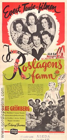 I Roslagens famn 1945 movie poster Åke Grönberg Artur Rolén Vera Lindby Schamyl Bauman Music: Evert Taube Skärgård Musicals