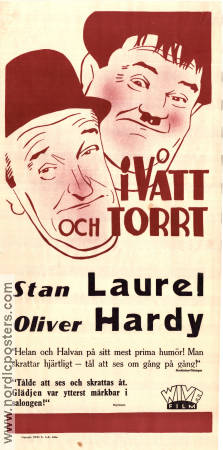 Blotto 1930 movie poster Laurel and Hardy Helan och Halvan