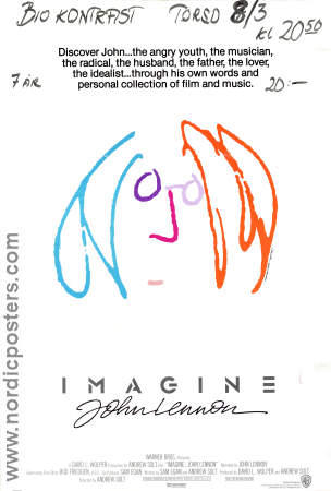 Imagine 1988 movie poster John Lennon Beatles Rock and pop