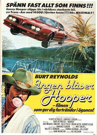 Hooper 1978 movie poster Burt Reynolds Jan-Michael Vincent Hal Needham Cars and racing