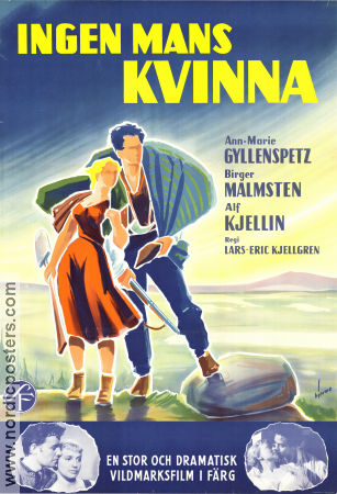 Ingen mans kvinna 1953 movie poster Alf Kjellin Birger Malmsten Ann-Marie Gyllenspetz Lars-Eric Kjellgren Poster artwork: Walter Bjorne