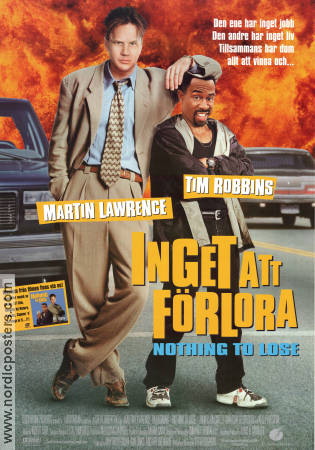 Nothing to Lose 1997 movie poster Tim Robbins Martin Lawrence John C McGinley Steve Oedekerk Cars and racing