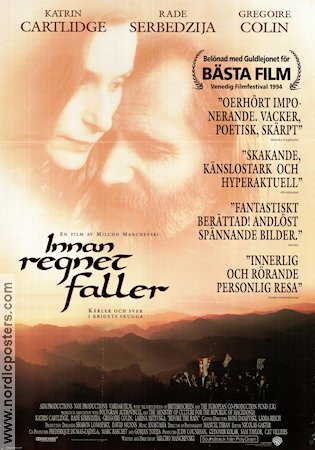Before the Rain 1994 movie poster Katrin Cartlidge Rade Serbedzija Gregoire Colin Milcho Manchevski Country: Macedonia Mountains