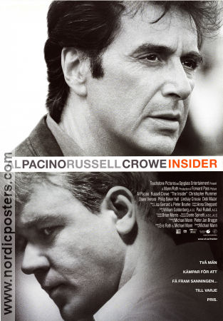 The Insider 1999 poster Al Pacino Russell Crowe Christopher Plummer Michael Mann