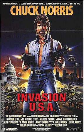 Invasion USA 1985 movie poster Chuck Norris Guns weapons
