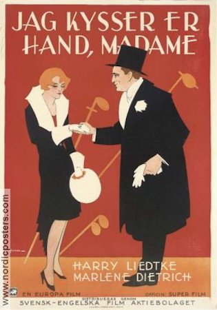 Ich küsse Ihre Hand Madame 1929 movie poster Marlene Dietrich Harry Liedke