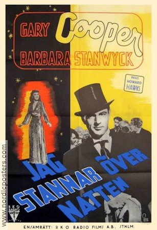Jag stannar över natten 1941 poster Gary Cooper Barbara Stanwyck