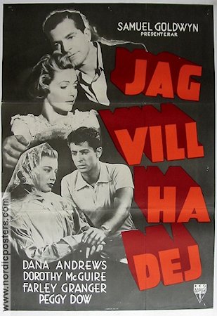 I Want You 1952 movie poster Dana Andrews Farley Granger