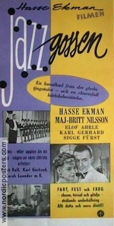 Jazzgossen 1958 poster Maj-Britt Nilsson Elof Ahrle Bengt Ekerot Georg Funkquist Hasse Ekman