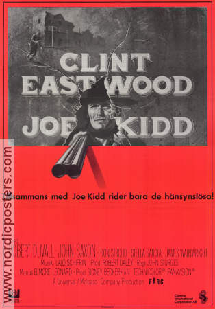 Joe Kidd 1972 movie poster Clint Eastwood Robert Duvall John Saxon John Sturges