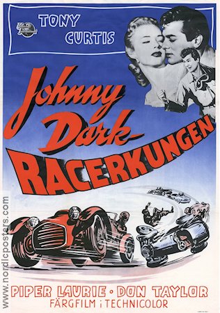 Johnny Dark 1954 poster Tony Curtis Piper Laurie Bilar och racing