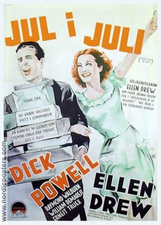 Christmas in July 1940 movie poster Dick Powell Ellen Drew Holiday