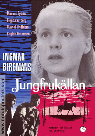 Jungfrukällan 1959 poster Birgitta Valberg Gunnel Lindblom Max von Sydow Ingmar Bergman Affischkonstnär: Anders Gullberg