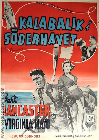 Kalabalik i Söderhavet 1956 poster Burt Lancaster Virginia Mayo Strand