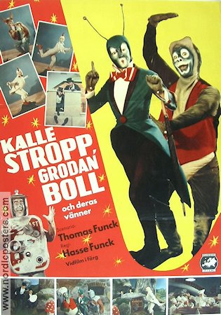 Kalle Stropp Grodan Boll och deras vänner 1956 poster Thomas Funck Hasse Funck Musikaler