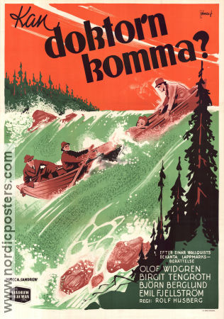 Kan doktorn komma 1942 movie poster Olof Widgren Birgit Tengroth Rolf Husberg Eric Rohman art