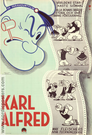 Popeye 1935 movie poster Karl-Alfred Popeye Max Fleischer Animation