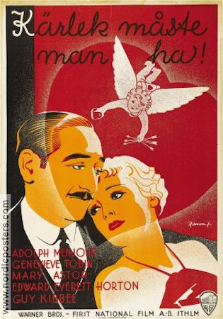 Kärlek måste man ha 1934 poster Adolphe Menjou Mary Astor