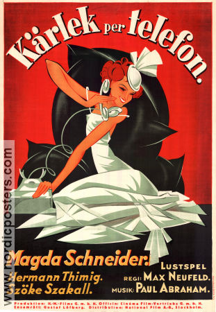 Glück über Nacht 1932 movie poster Magda Schneider Hermann Thimig Max Neufeld Telephones