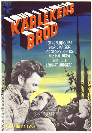 Kärlekens bröd 1953 movie poster Folke Sundquist Georg Rydeberg Nils Hallberg Sigrid Kaiser Arne Mattsson
