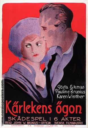 Kärlekens ögon 1923 movie poster Gösta Ekman Pauline Brunius Karen Winther John W Brunius