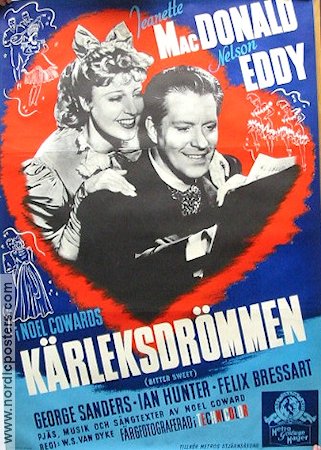 Bitter Sweet 1940 movie poster Jeanette MacDonald Nelson Eddy Noel Coward Musicals