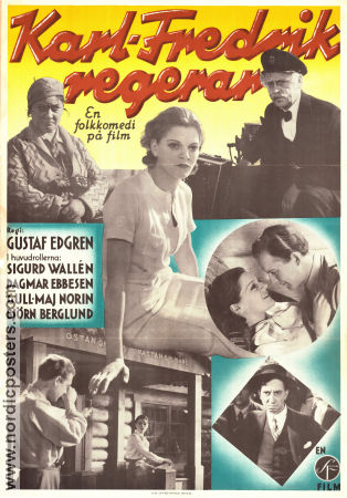 Karl-Fredrik regerar 1934 movie poster Sigurd Wallén Dagmar Ebbesen Gull-Maj Norin Gustaf Edgren Politics