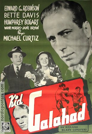 Kid Galahad 1937 poster Humphrey Bogart Bette Davis Edward G Robinson Michael Curtiz Boxning
