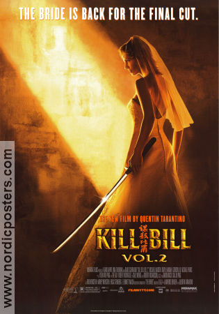 Kill Bill: Vol. 2 2004 movie poster Uma Thurman David Carradine Michael Madsen Quentin Tarantino Martial arts Cult movies