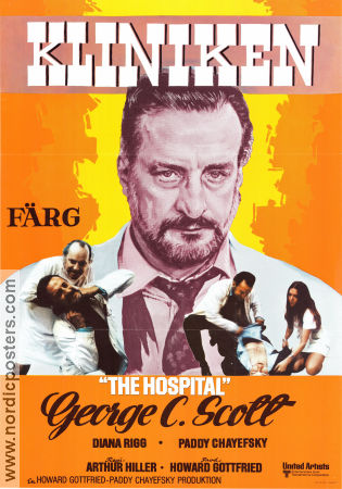 The Hospital 1971 movie poster George C Scott Diana Rigg Barnard Hughes Arthur Hiller Medicine and hospital
