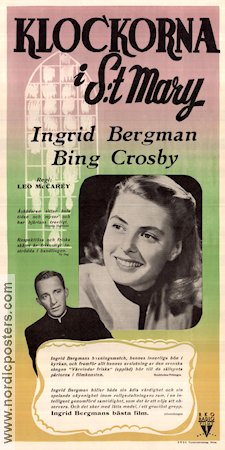 The Bells of S:t Mary´s 1945 movie poster Ingrid Bergman Bing Crosby Henry Travers Leo McCarey