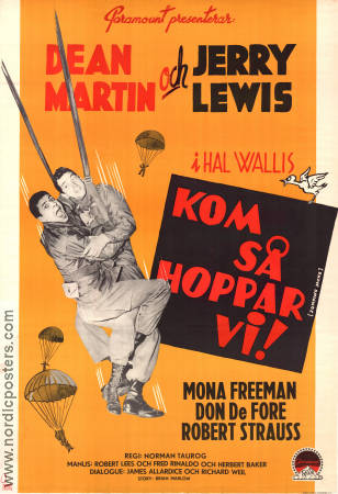 Kom så hoppar vi 1952 poster Dean Martin Jerry Lewis Mona Freeman Norman Taurog Fallskärm
