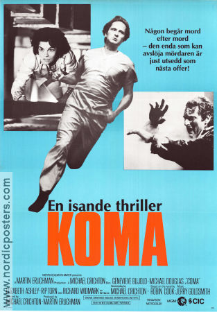 Coma 1978 movie poster Michael Douglas Rip Torn Genevieve Bujold Michael Crichton Medicine and hospital