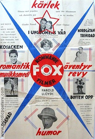Kommande Fox-filmer 1935 affisch Harold Lloyd Shirley Temple Filmbolag: Fox